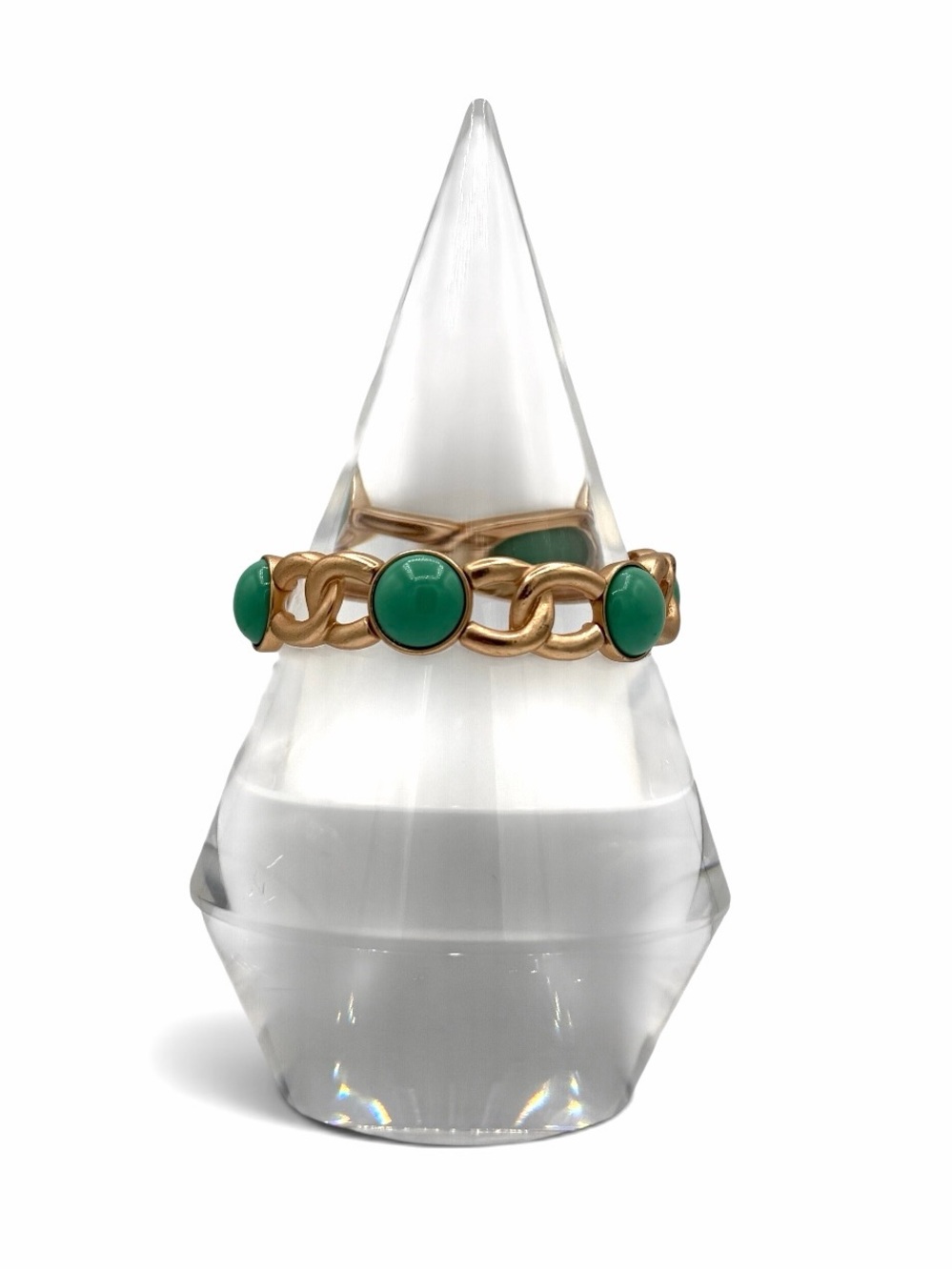 Matte Gold & Turquoise Green Bead Stretch Fashion Bracelet Woman’s Jewelry